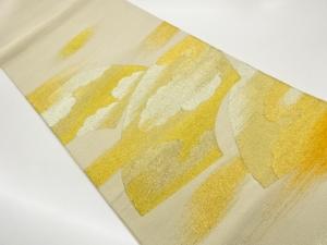 綴れ地紙に雲・霞模様織出し袋帯